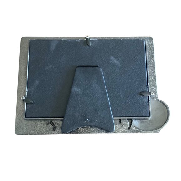 Football-Themed Picture Frame 7"x5" Metal 6" X 4" Photo Stand & Football - Picture 2 of 6